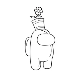 Flowerpot Among Us Free Coloring Page for Kids