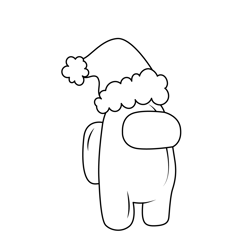 Santa Among Us Free Coloring Page for Kids