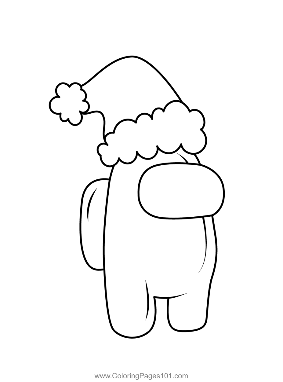 Santa Among Us Coloring Page for Kids   Free Among Us Printable ...