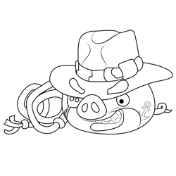 Adventurer Angry Birds Free Coloring Page for Kids