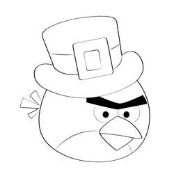 Angry Bird With Hat Free Coloring Page for Kids
