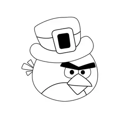 Angry Birds Red Hat Free Coloring Page for Kids