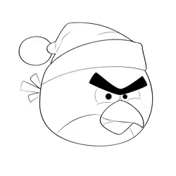 Angry Birds Space Xmas Free Coloring Page for Kids