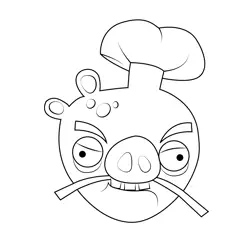 Chef Pig Angry Birds Free Coloring Page for Kids