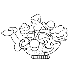 Clown Pig Angry Birds Free Coloring Page for Kids