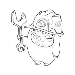 Construction Pigs Angry Birds Free Coloring Page for Kids