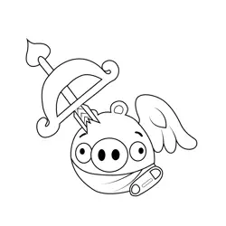 Cupid Pig Angry Birds Free Coloring Page for Kids