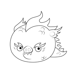 Dragon Pig Angry Birds Free Coloring Page for Kids