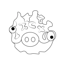 Fungi Pig Angry Birds Free Coloring Page for Kids