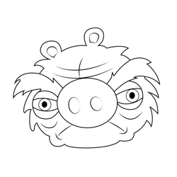 Grouchy Pig Angry Birds Free Coloring Page for Kids