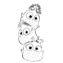 Hatchlings Angry Birds Free Coloring Page for Kids