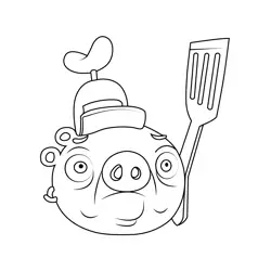 Hot Dog Pig Angry Birds Free Coloring Page for Kids