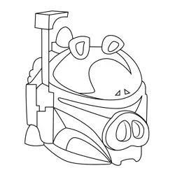 Jango Fett Angry Birds Free Coloring Page for Kids