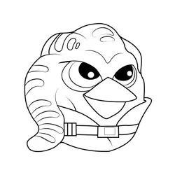 Kit Fisto Angry Birds Free Coloring Page for Kids