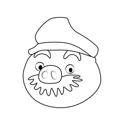 Mario Pig Angry Birds Free Coloring Page for Kids