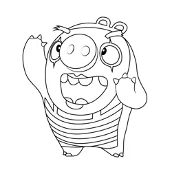Mime Pig Angry Birds Free Coloring Page for Kids
