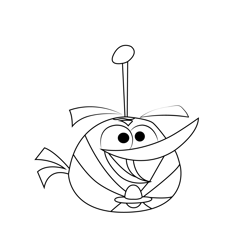 Orange bird space Angry Birds Free Coloring Page for Kids
