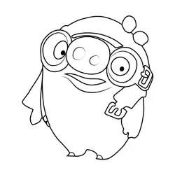 Pilot Pig Angry Birds Free Coloring Page for Kids