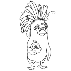 Pinky Angry Birds Free Coloring Page for Kids