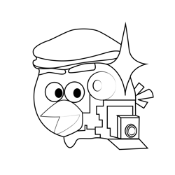 Pirahnas Angry Birds Free Coloring Page for Kids