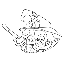 Pyro Pig Angry Birds Free Coloring Page for Kids
