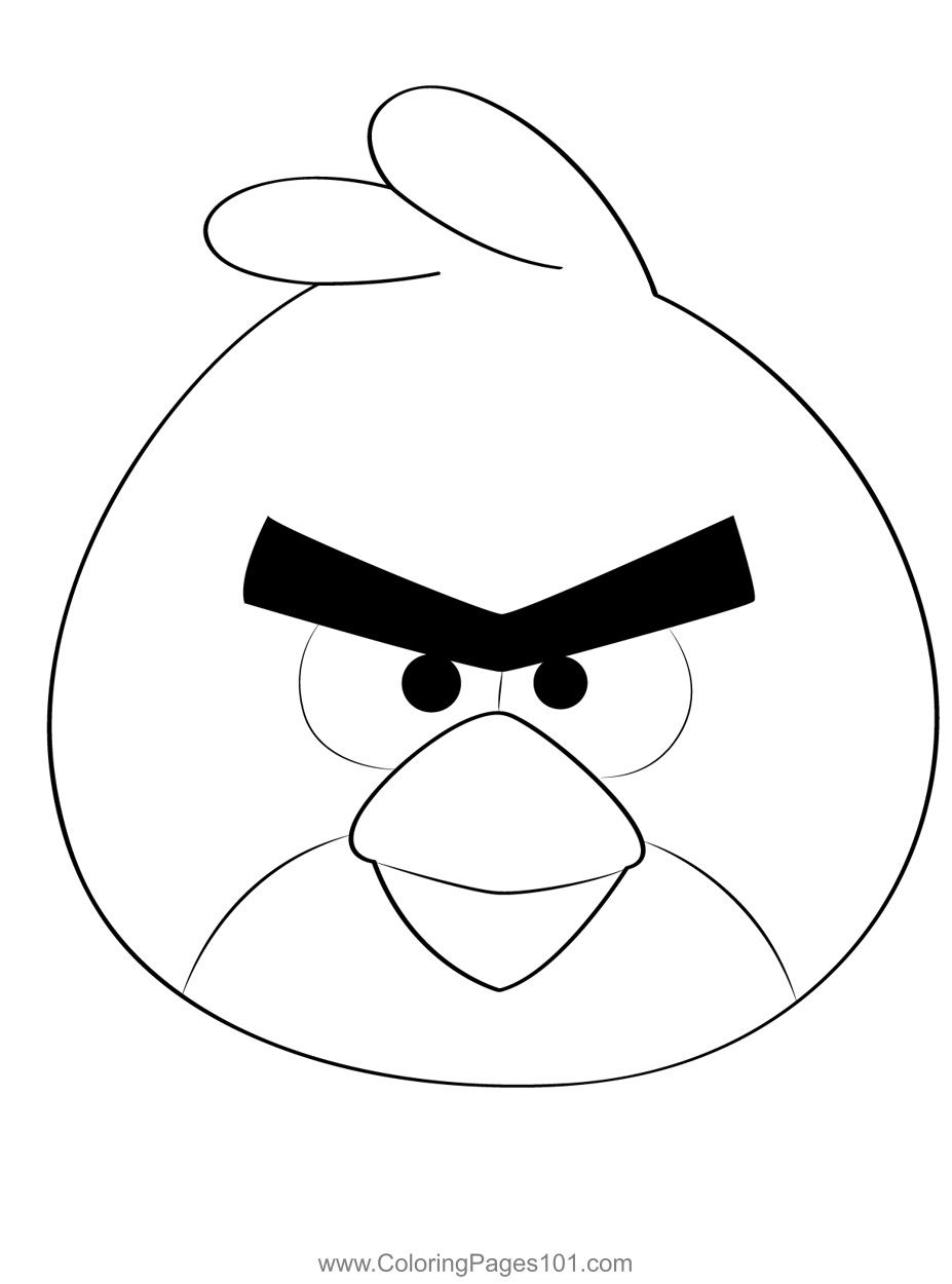 Red Angry Birds Coloring Page for Kids - Free Angry Birds ...