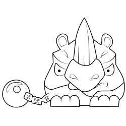Rhinoceros Angry Birds Free Coloring Page for Kids