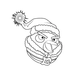 Santa Bomb Angry Birds Free Coloring Page for Kids