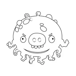 Sea Monster Pig Angry Birds Free Coloring Page for Kids