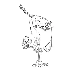 Stella Angry Birds Free Coloring Page for Kids