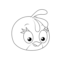 Stella Pink Bird Angry Birds Free Coloring Page for Kids
