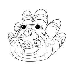 Turkey Pig Angry Birds Free Coloring Page for Kids