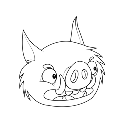 Werepig Angry Birds Free Coloring Page for Kids