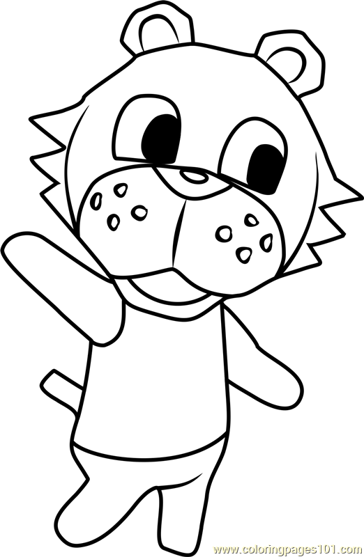 Bangle Animal Crossing Coloring Page for Kids - Free Animal Crossing