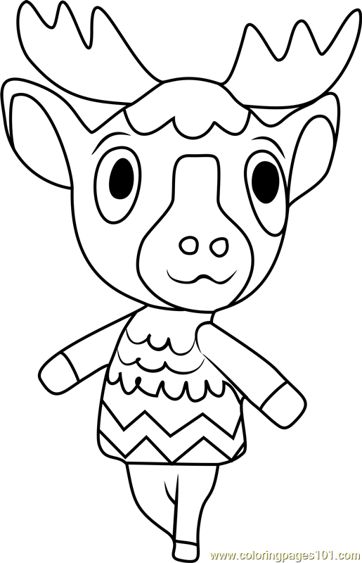 Erik Animal Crossing Coloring Page for Kids - Free Animal Crossing