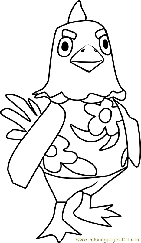 Goose Animal Crossing Coloring Page for Kids - Free Animal Crossing ...