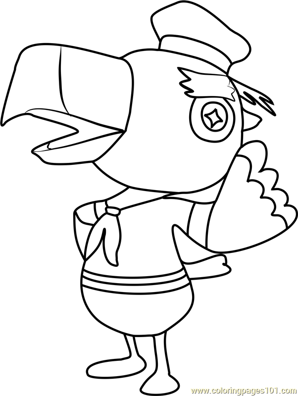 Gulliver Animal Crossing Coloring Page for Kids - Free Animal Crossing  Printable Coloring Pages Online for Kids  | Coloring  Pages for Kids