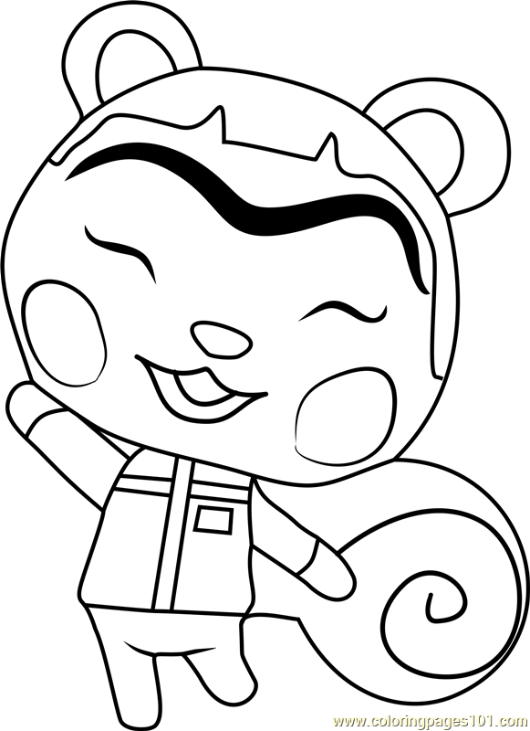 Hazel Animal Crossing Coloring Page for Kids - Free Animal Crossing