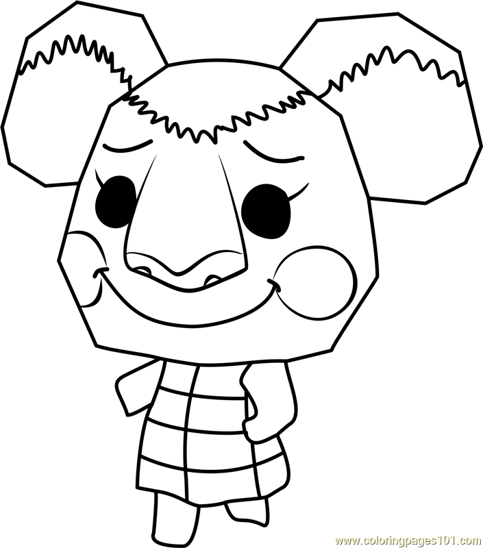 Huggy Animal Crossing Coloring Page for Kids - Free Animal Crossing