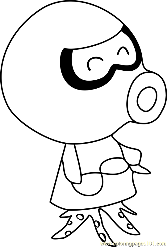 Inkwell Animal Crossing Coloring Page for Kids - Free Animal Crossing