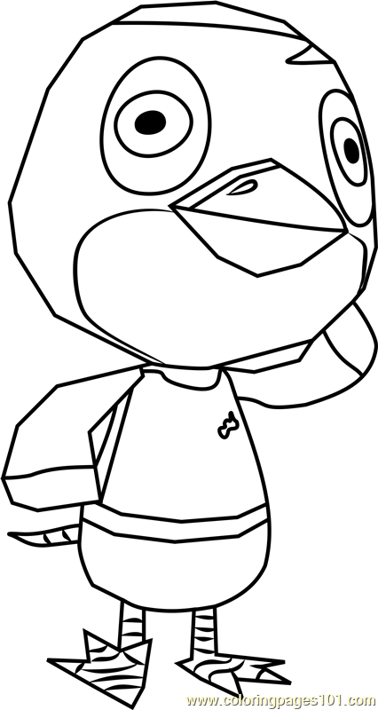 Jitters Animal Crossing Coloring Page for Kids - Free Animal Crossing