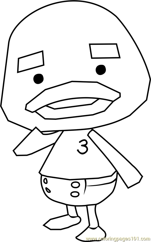 Joey Animal Crossing Coloring Page for Kids - Free Animal Crossing  Printable Coloring Pages Online for Kids  | Coloring  Pages for Kids