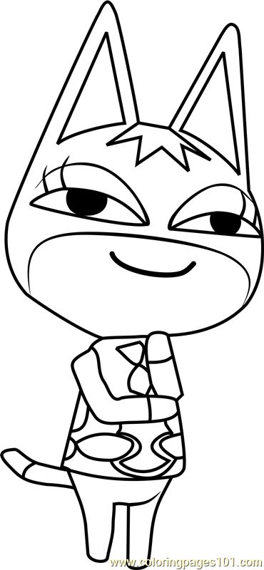 Kitty Animal Crossing Coloring Page for Kids - Free Animal Crossing