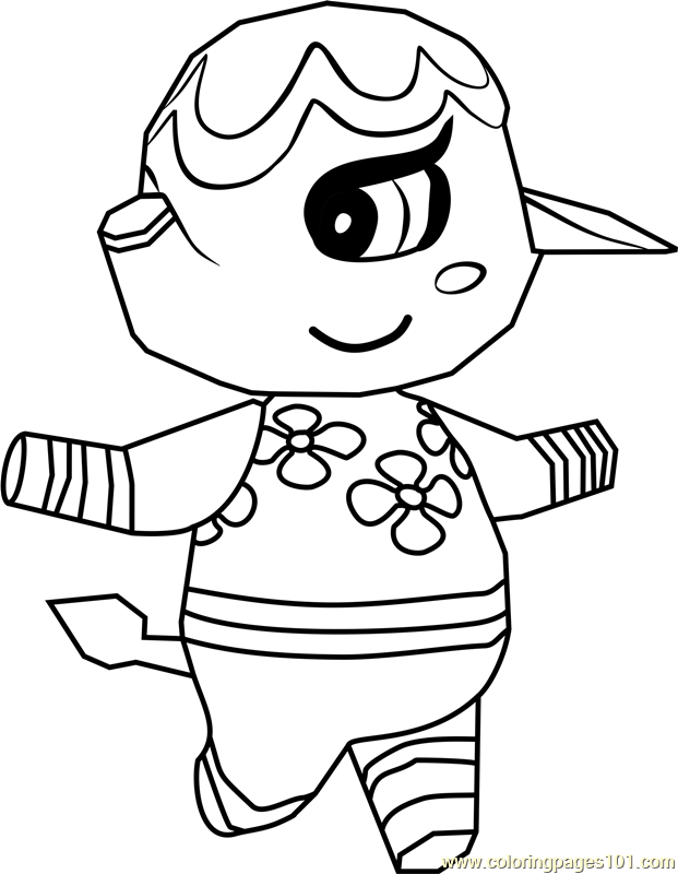 Margie Animal Crossing Coloring Page for Kids - Free Animal Crossing  Printable Coloring Pages Online for Kids  | Coloring  Pages for Kids