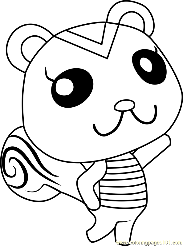 Peanut Animal Crossing Coloring Page for Kids - Free ...