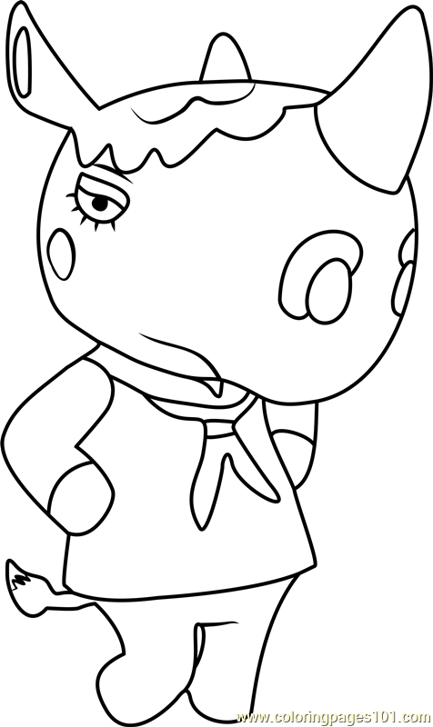 Renée Animal Crossing Coloring Page for Kids - Free Animal Crossing ...