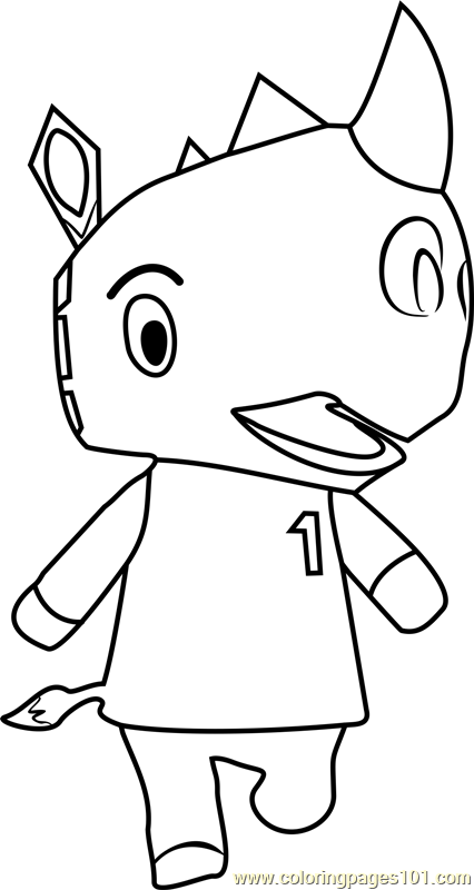 Tank Animal Crossing Coloring Page for Kids - Free Animal Crossing