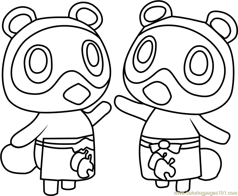 Timmy and Tommy Animal Crossing Coloring Page for Kids