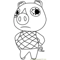 Agnes Animal Crossing Free Coloring Page for Kids