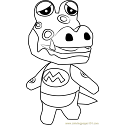 Alfonso Animal Crossing Free Coloring Page for Kids